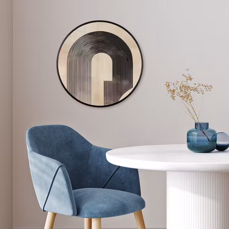 Boog -  Strepen - Minimalistisch - Zwart Fotolijst rond zonder passe partout klein -sfeer2