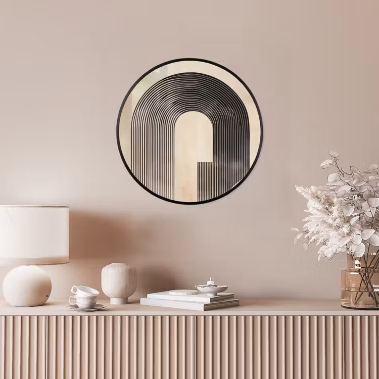Boog -  Strepen - Minimalistisch - Zwart Fotolijst rond zonder passe partout klein -sfeer3