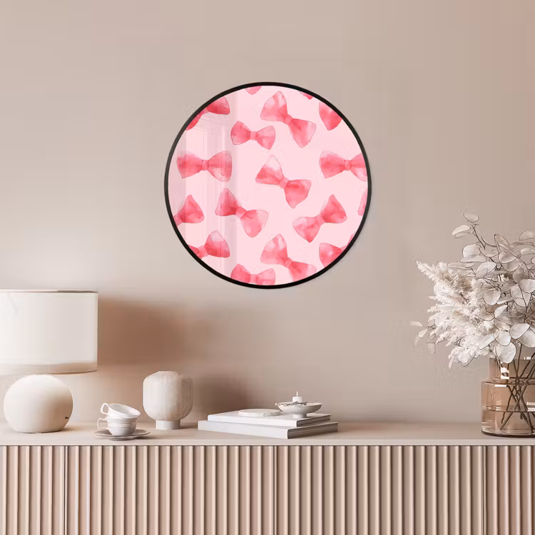 Strikken - Aquarel - Roze Fotolijst rond zonder passe partout klein 856 -sfeer3