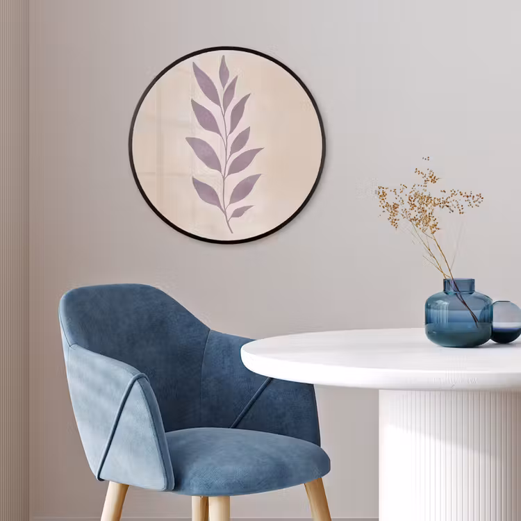 Tak - Bladeren - Minimalistisch - Beige Fotolijst rond zonder passe partout klein -sfeer2
