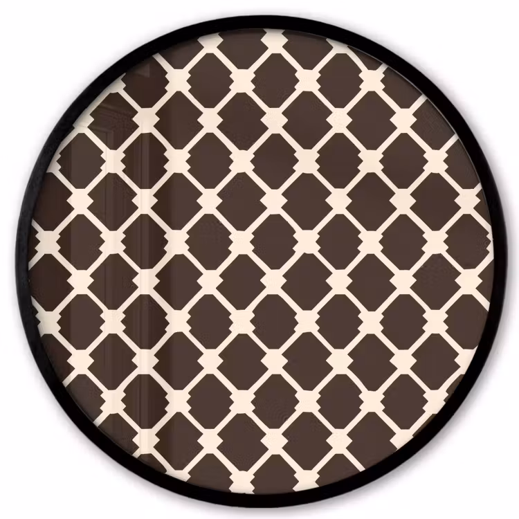 Bruin - Ruitpatroon - Geometrisch Fotolijst rond zonder passe partout klein 856 -3d