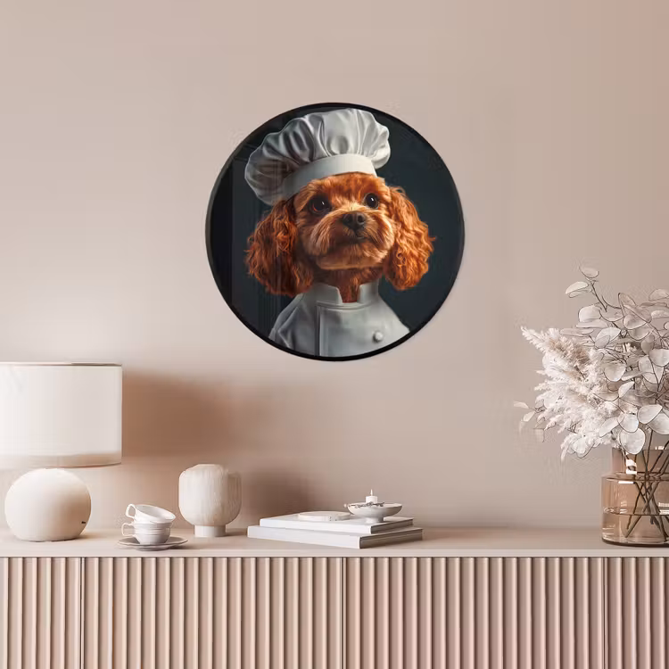 Bruin - Kok - Hondje Fotolijst rond zonder passe partout klein -sfeer3