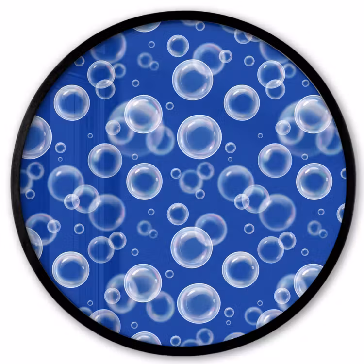 Bubbels - Patroon - Blauw Fotolijst rond zonder passe partout klein -3d
