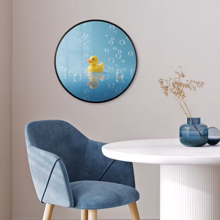 Bubbels - Badeend - Geel Fotolijst rond zonder passe partout klein -sfeer2