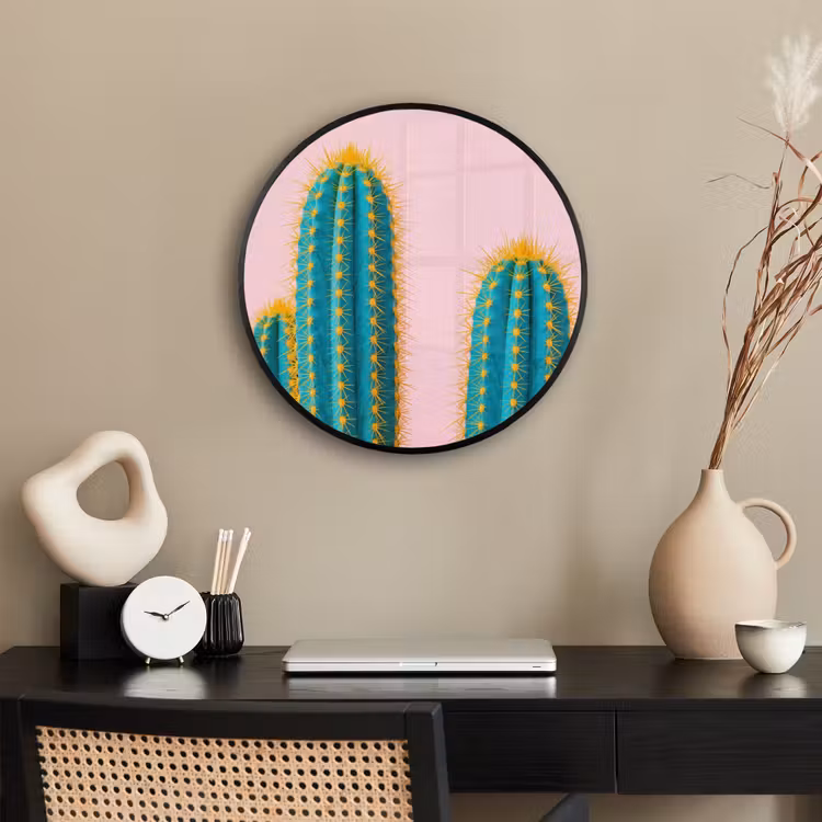 Cactussen - Modern - Pastel Fotolijst rond zonder passe partout klein -sfeer1