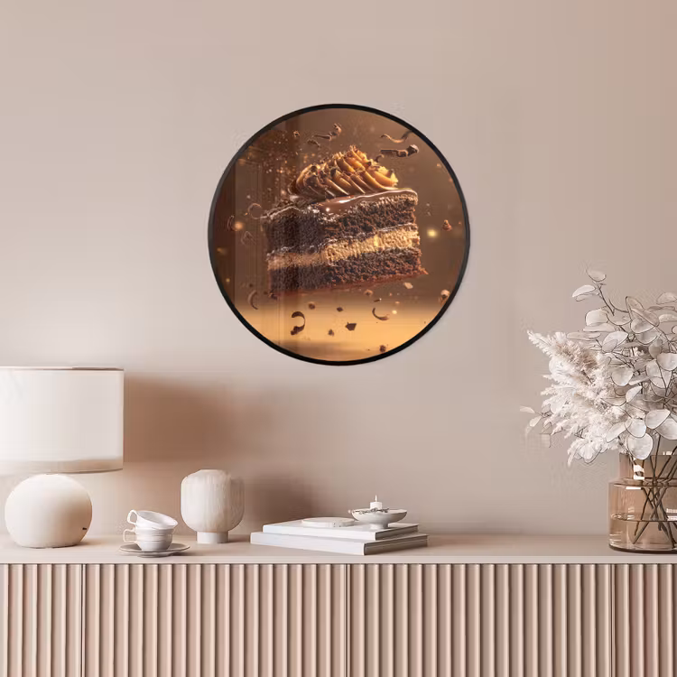 Taart - Chocolade - Eten - Brownie Fotolijst rond zonder passe partout klein -sfeer3