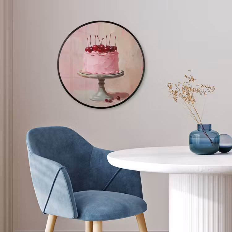 Taart - Pink - Cherry Fotolijst rond zonder passe partout klein -sfeer2