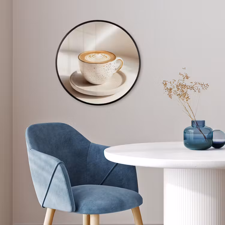 Cappuccino - Schuim - Schotel - Beige Fotolijst rond zonder passe partout klein -sfeer2