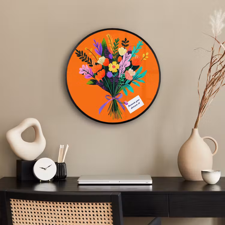 Kaartje - Boeket - Bloemen Fotolijst rond zonder passe partout klein -sfeer1