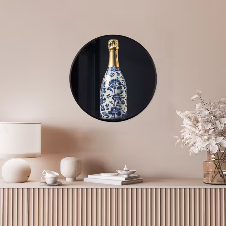 Champagne - Bloemen - Goud - Chique Fotolijst rond zonder passe partout klein -sfeer3