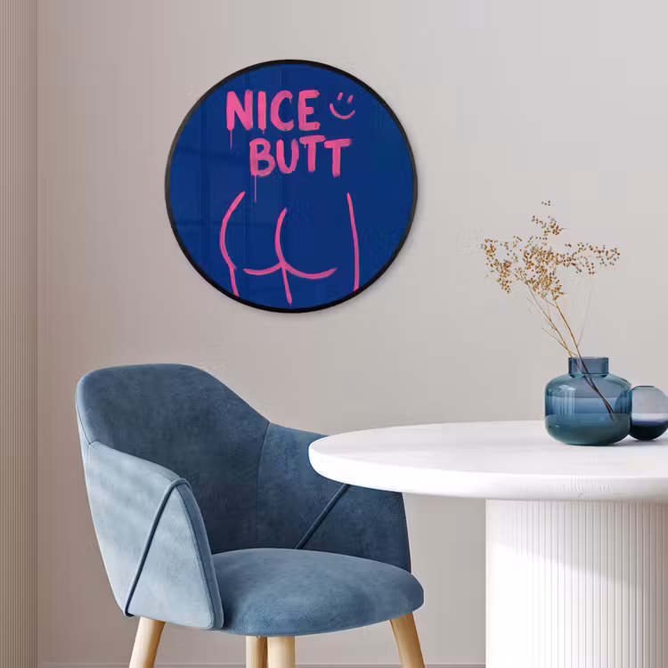 Brutaal - Grappig - Blauw Fotolijst rond zonder passe partout klein -sfeer2
