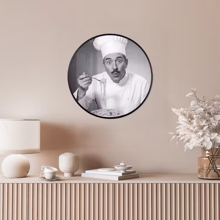 Chef - Spaghetti - Pasta Fotolijst rond zonder passe partout klein -sfeer3
