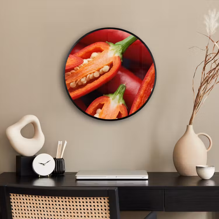 Photo Frame Round - Chili Pepper - Open - Red - Chilipeper - Open - Rood Fotolijst rond zonder passe partout klein