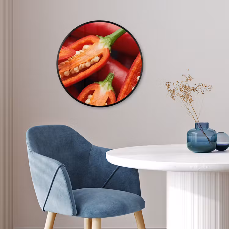 Photo Frame Round - Chili Pepper - Open - Red - Chilipeper - Open - Rood Fotolijst rond zonder passe partout klein