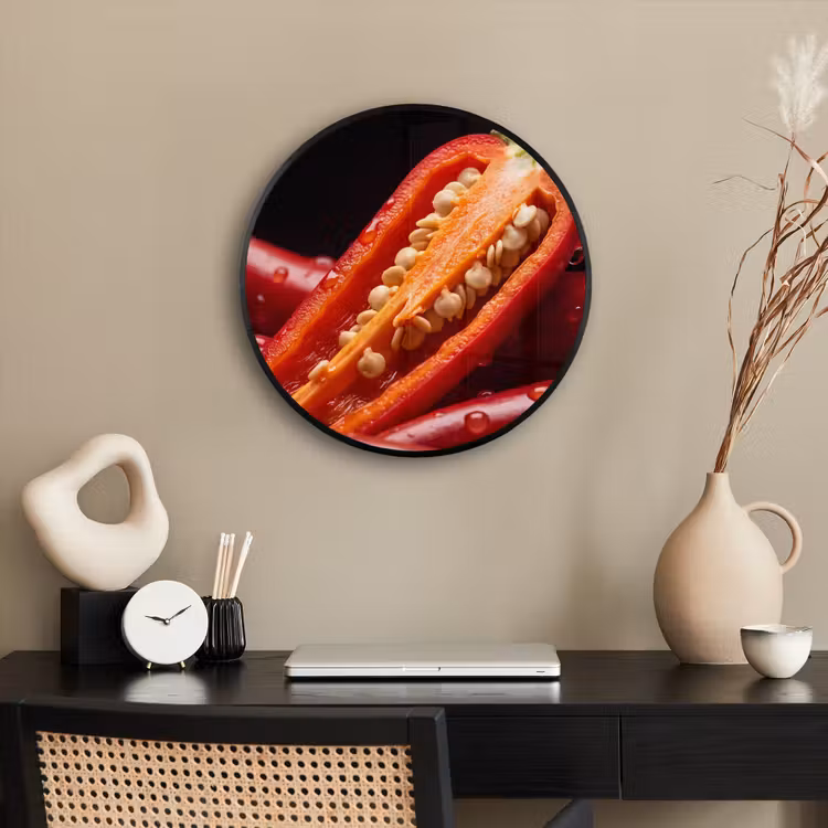 Photo Frame Round - Chili Pepper - Red - Food - Chilipeper - Rood - Eten Fotolijst rond zonder passe partout klein