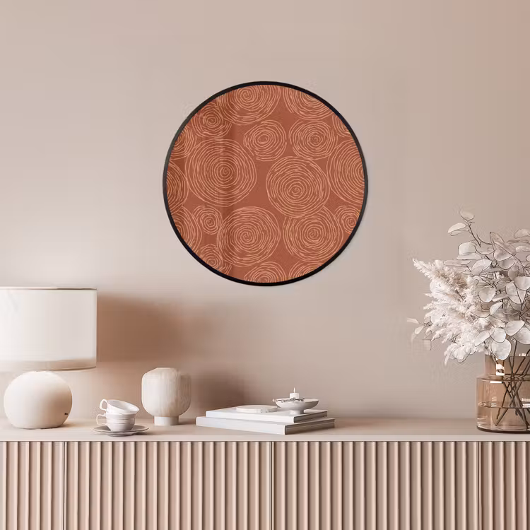 Cirkels - Abstract - Artistiek - Terracotta Fotolijst rond zonder passe partout klein 856 -sfeer3