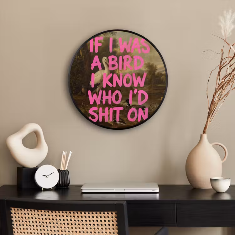 Klassiek - Humor - Roze Fotolijst rond zonder passe partout klein -sfeer1