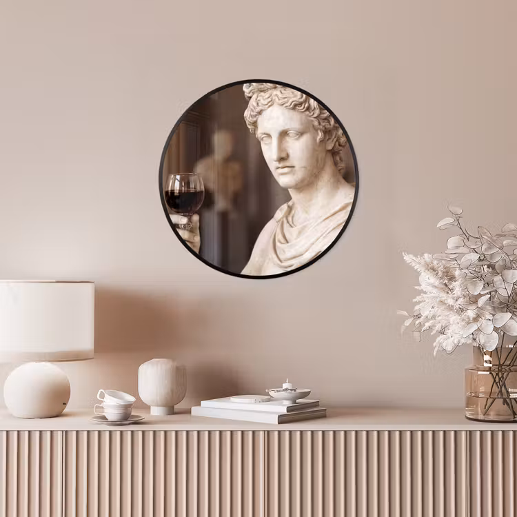 Klassiek - Marmer - Wijn Fotolijst rond zonder passe partout klein -sfeer3