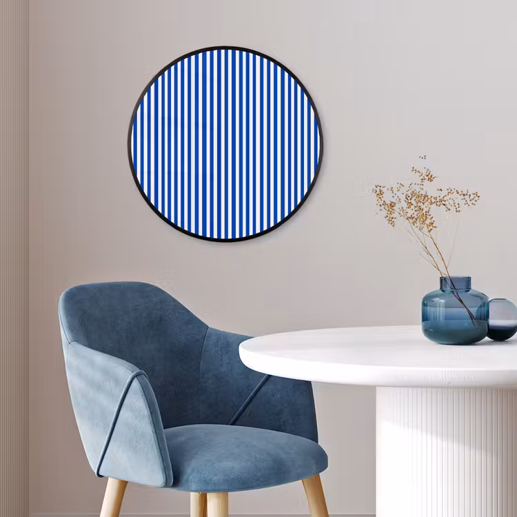 Klassiek - Strepen - Blauw Fotolijst rond zonder passe partout klein 856 -sfeer2