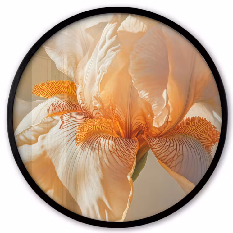 Close up - Oranje - Iris Fotolijst rond zonder passe partout klein -3d
