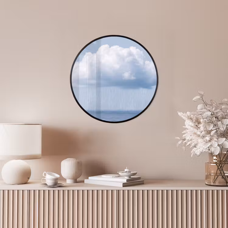 Photo Frame Round - Cloud - Rain - Nature - Wolk - Regen - Natuur Fotolijst rond zonder passe partout klein