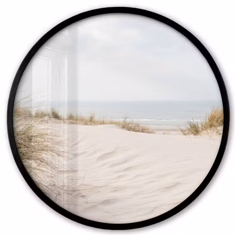 Wolken - Duinlandschap - Zand Fotolijst rond zonder passe partout klein -3d