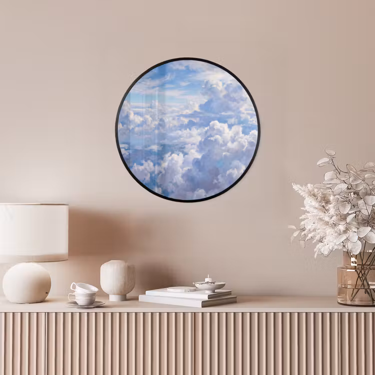 Wolken - Lucht - Natuur - Abstract - Blauw Fotolijst rond zonder passe partout klein -sfeer3