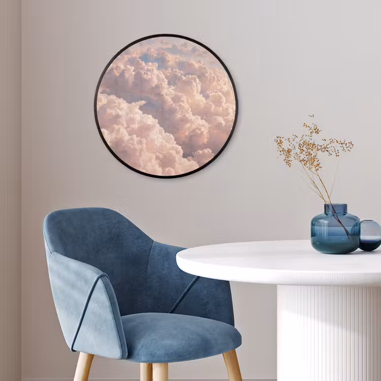 Wolken - Zonsondergang - Natuur - Pastel - Roze Fotolijst rond zonder passe partout klein -sfeer2