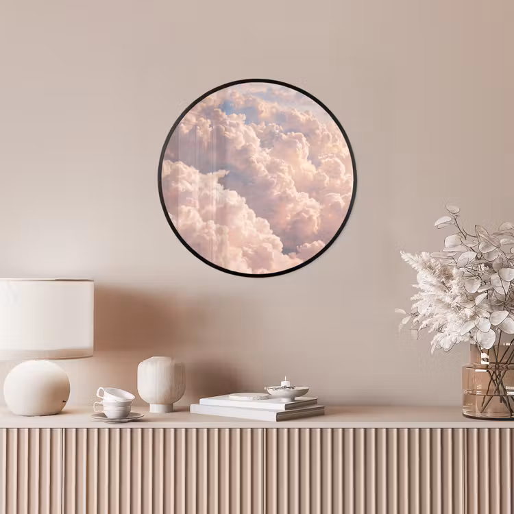 Wolken - Zonsondergang - Natuur - Pastel - Roze Fotolijst rond zonder passe partout klein -sfeer3