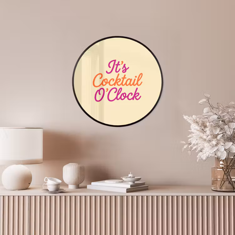 Cocktail O'Clock - Geel - Retro Fotolijst rond zonder passe partout klein -sfeer3