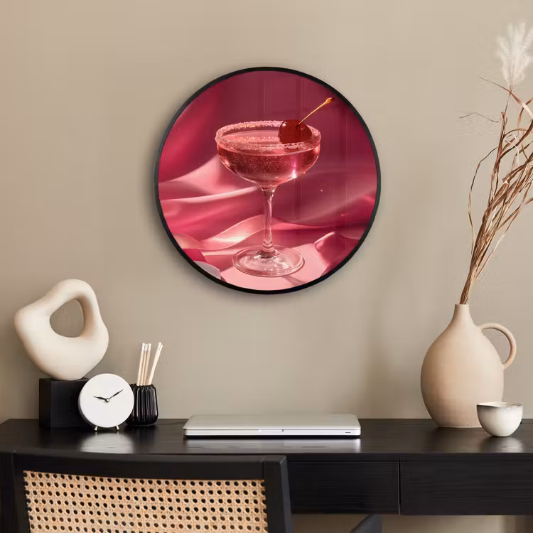 Cocktail - Pink - Luxe Fotolijst rond zonder passe partout klein -sfeer1