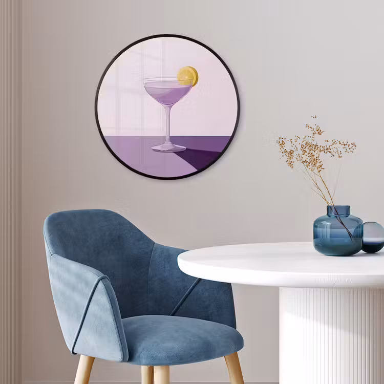 Cocktail - Paars - Minimalistisch - Citroen Fotolijst rond zonder passe partout klein -sfeer2