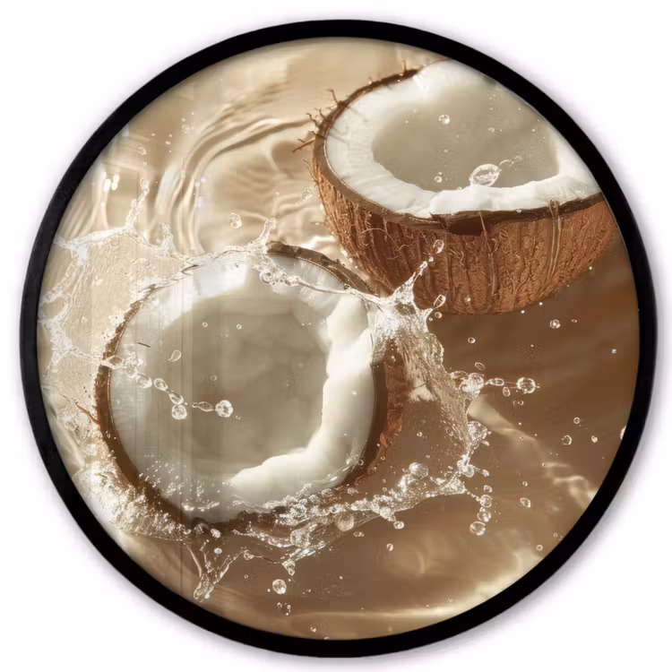 Kokosnoot - Water - Beige - Spetters Fotolijst rond zonder passe partout klein -3d