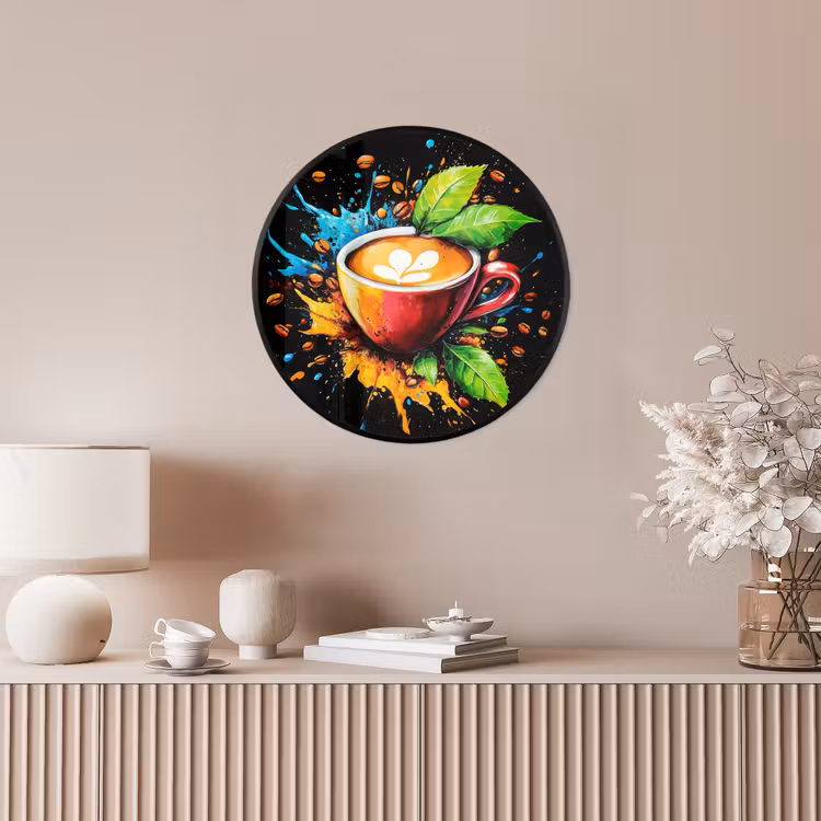 Koffie - Graffiti - Drinken - Abstract Fotolijst rond zonder passe partout klein -sfeer3