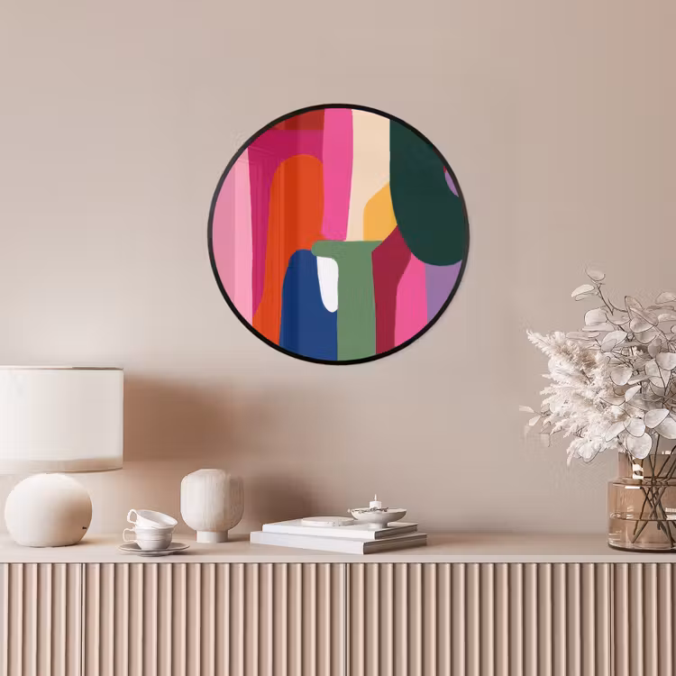 Kleurvakken - Recht - Rond - Abstract Fotolijst rond zonder passe partout klein -sfeer3