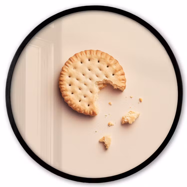 Koekje - Kruimels - beige Fotolijst rond zonder passe partout klein -3d