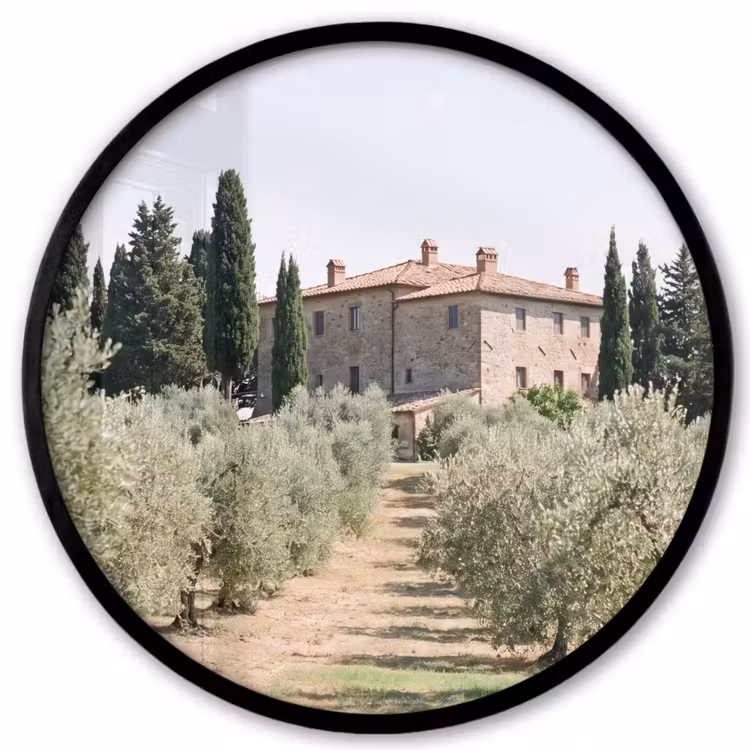 Photo Frame Round - Country house - olive tree - orchard - Landhuis - olijfboom - gaard Fotolijst rond zonder passe partout klein
