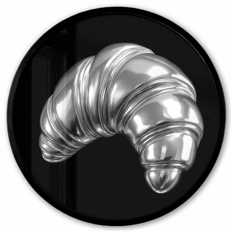 Croissant - Metaal - Zilver Fotolijst rond zonder passe partout klein -3d