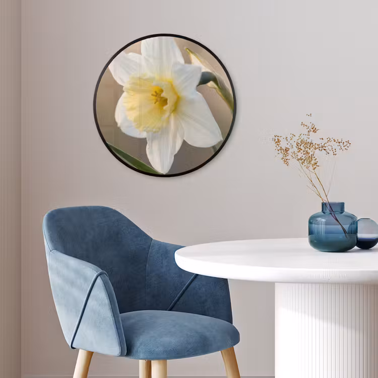 Narcis - Bloem - Minimalistisch Fotolijst rond zonder passe partout klein -sfeer2