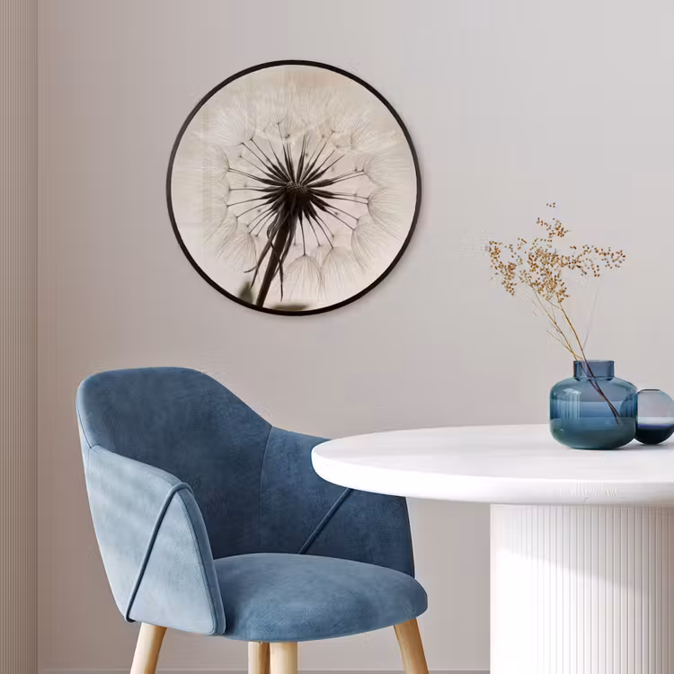Paardenbloem - Minimalistisch - Wit Fotolijst rond zonder passe partout klein -sfeer2