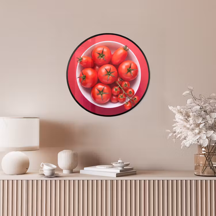 Photo Frame Round - Dinner Plate - Red - Eten - Kom - Rood Fotolijst rond zonder passe partout klein