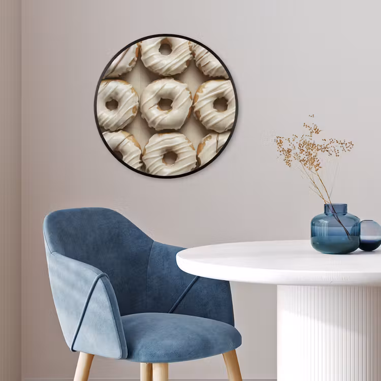 Donuts - Chocolade - Wit - Beige Fotolijst rond zonder passe partout klein -sfeer2
