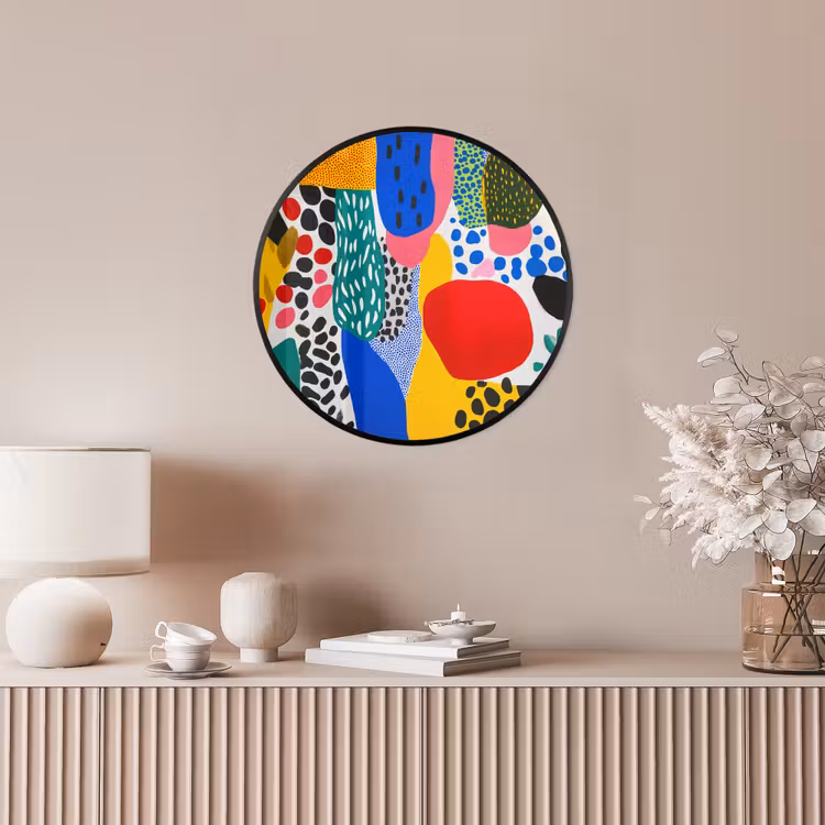 Stippen - Vormen - Modern - Kleuren Fotolijst rond zonder passe partout klein -sfeer3