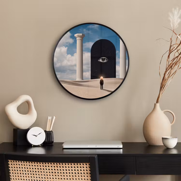 Photo Frame Round - Dream - Desert - Eye - Droom - Woestijn - Oog Fotolijst rond zonder passe partout klein