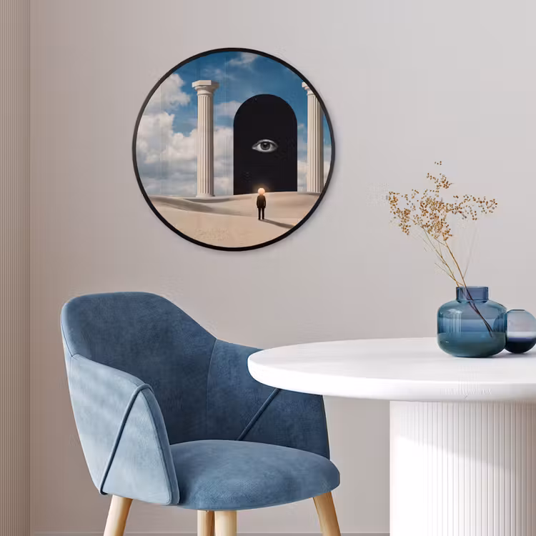 Photo Frame Round - Dream - Desert - Eye - Droom - Woestijn - Oog Fotolijst rond zonder passe partout klein
