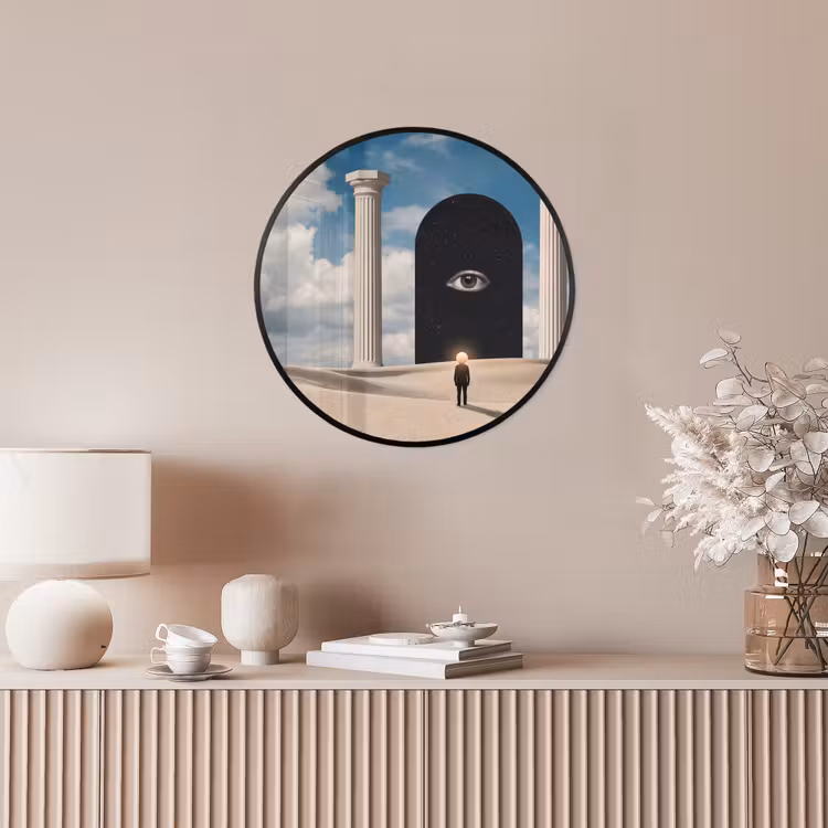 Photo Frame Round - Dream - Desert - Eye - Droom - Woestijn - Oog Fotolijst rond zonder passe partout klein