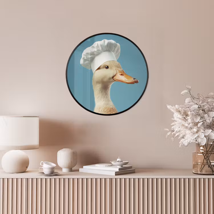 Eend - Koksmuts - Cute - Vogel Fotolijst rond zonder passe partout klein -sfeer3
