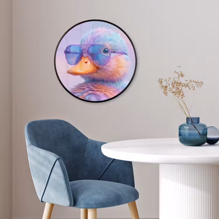 Eend - bril - Pastel Fotolijst rond zonder passe partout klein -sfeer2