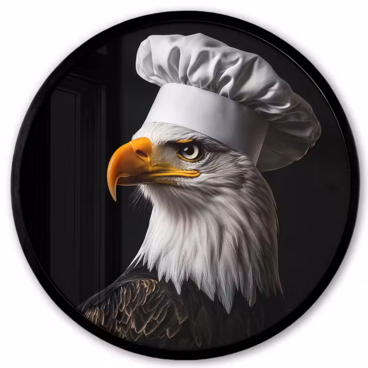 Arend -Amerika - Koksmuts - Vogel - Stoer Fotolijst rond zonder passe partout klein -3d