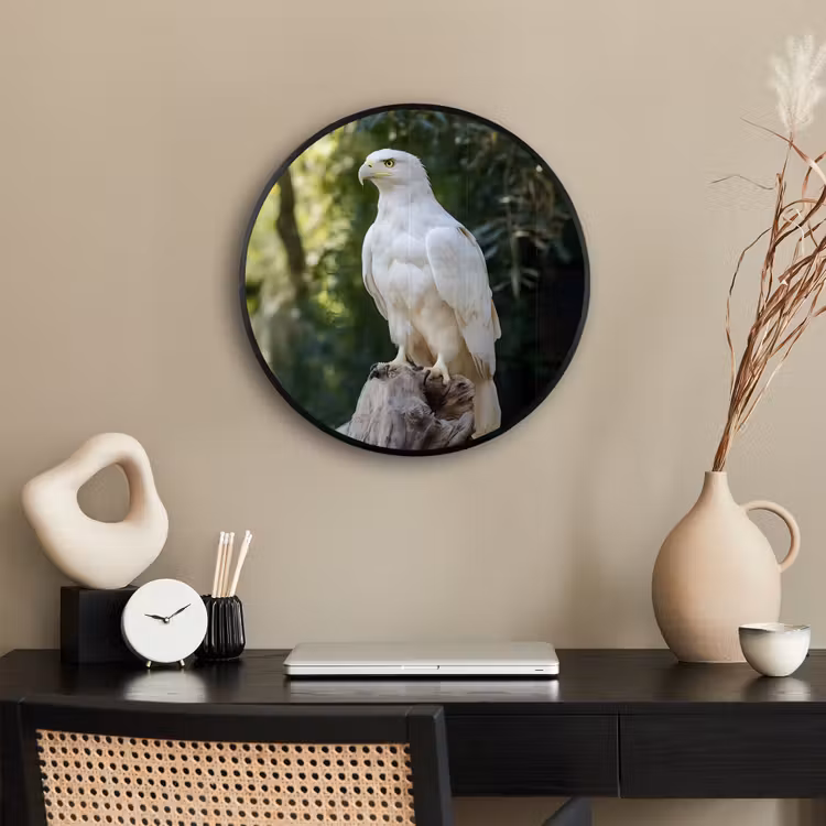 Arend - Hout - Wit - Planten Fotolijst rond zonder passe partout klein -sfeer1